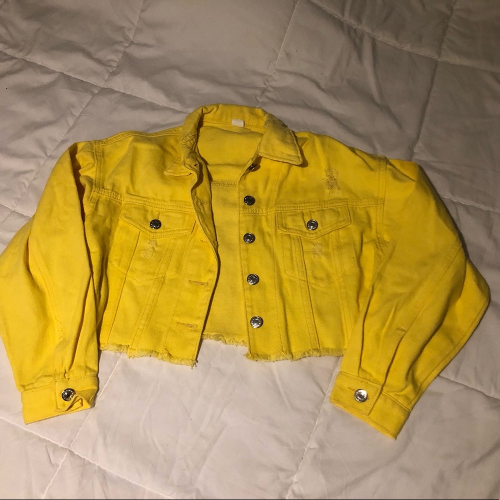 cropped jean jacket